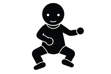 running baby silhouette