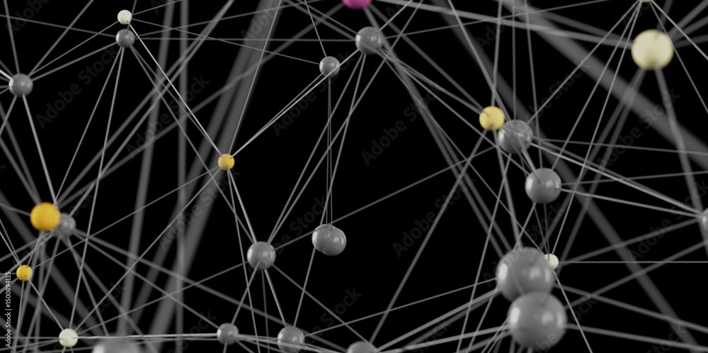 Fototapete stock photo of an abstract network, showing interconnected nodes and lines.