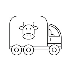 truck lineal icon with white background vector stock illustration
