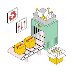 Conveyor Belt Isometric Style Illustration. EPS 10 File