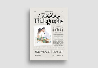 White Elegant Minimalist Photography Wedding Flyer Layout