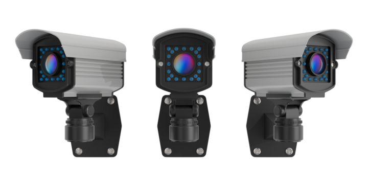 CCTV Camera on white background. Isolated 3D illustration