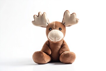 moose stuffed animal toy isolated on white background