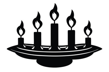 set of burning candles