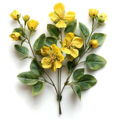 Rue Flower isolated on white background.