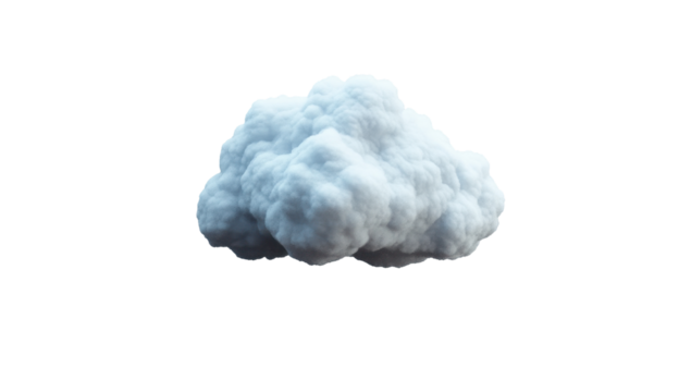 3D rendered cumulus cloud, light gray