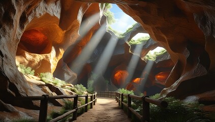 Naklejka premium Visually Stunning Environment That Transports Players To An Unexplored Realm ai generated