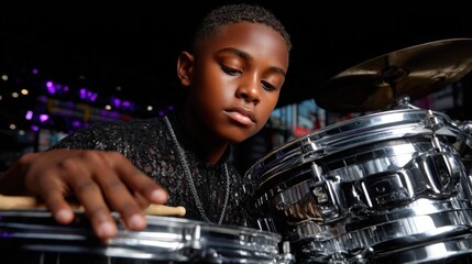 Children playing instruments on Music Day