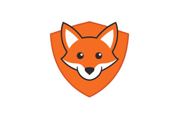 fox head mascot vector logo design illustration