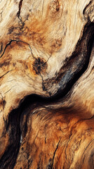 Wrinkled wood texture: A high-angle, close-up shot presents a rough wooden surface, its intricate patterns revealing the passage of time and the beauty of the natural world.