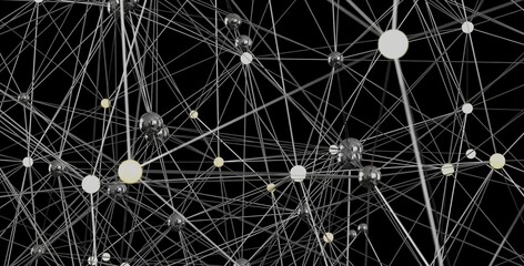 3D render of a complex network.  Ideal for technology, connection, and global concepts.