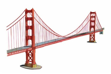 Obraz premium Iconic red suspension bridge illustration