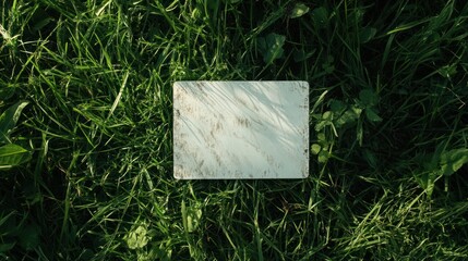 white recycle sign on green grassy background