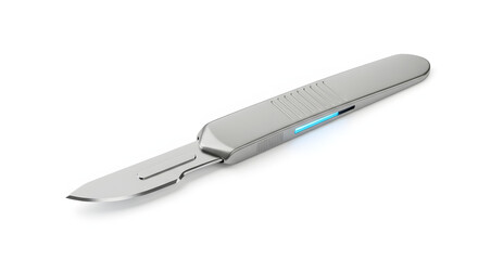 High Tech Surgical Scalpel with LED Light Isolated PNG