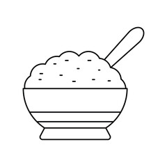 cottage cheese lineal icon with white background vector stock illustration