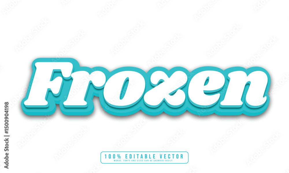 Fototapete frozen text effect editable. editable fresh text effect vector