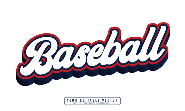 Baseball text effect editable. Editable Fresh text effect vector