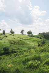 Remote hills and valleys in spring