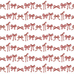 collection coquette wedding bows hand drawn seamless pattern