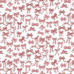 collection coquette wedding bows seamless pattern