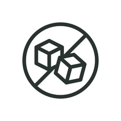 No sugar line icon, sugar free vector symbol with editable stroke