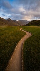 Winding Path Through Serene Mountain Valley A Journey of Discovery