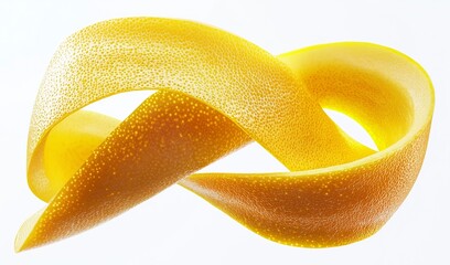 Lemon peel twirl isolated on white background
