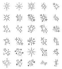Fototapeta premium Star Sparkle glitter twinkle bundle sparkle Clipart
