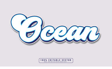 Ocean text effect editable. Editable Ocean text effect vector