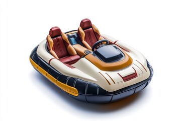 hovercraft toy with futuristic design isolated on white background