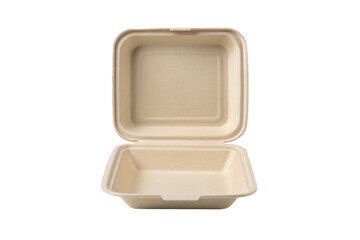 zero waste food package Eco-friendly takeout container with an open lid.