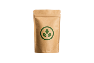 zero waste food package Eco-friendly packaging with a leaf logo design.