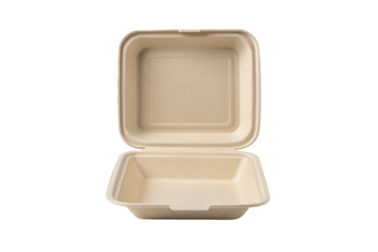 zero waste food package Eco-friendly takeout container with an open lid.