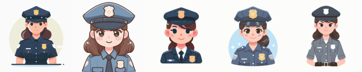 Vector of a female police