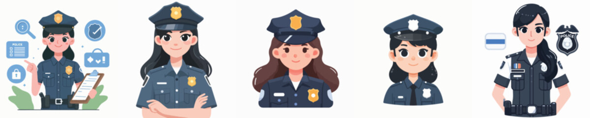 Vector of a female police