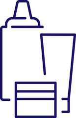 Thin Icon of Cosmetic Bottle for Graphics, Concept, Apps