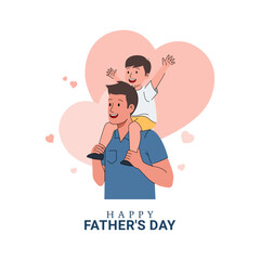 Vector illustration of Happy Father's Day social media template