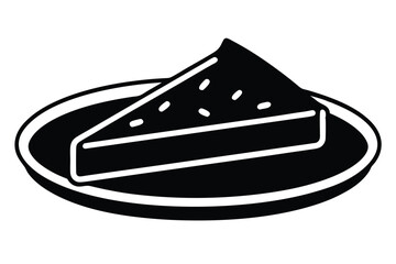 pie slice on plate vector icon