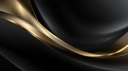 Obraz premium Black and Gold Luxury Background – Flowing Lines with Premium Feel and Minimal Elegance