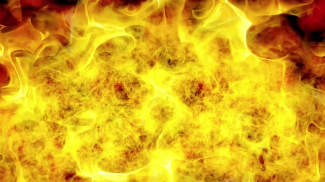 a very large yellow and red flame