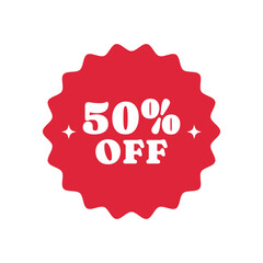 Discount sticker coupon in Y2K aesthetic. Vector graphic design element.