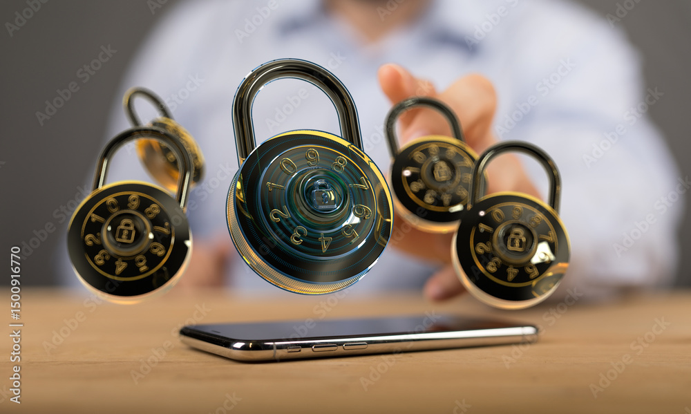 Aufkleber Protecting your phone's sensitive information with robust passwords and security measures.