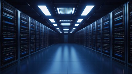 Fototapeta premium Modern Data Center Interior Design