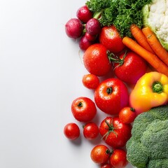 "Fresh Tomatoes, Cucumbers, and Dill Arranged on a White Wooden Surface"