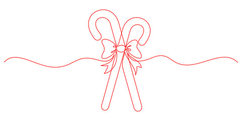 Christmas candy canes tied with ribbon. illustration vector with transparent background.