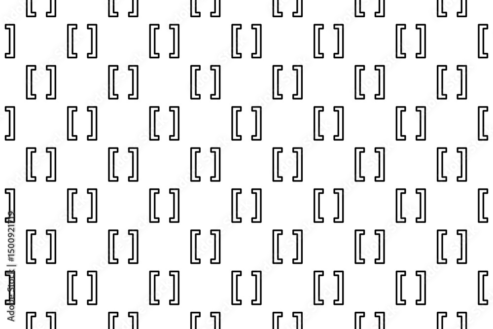 Poster seamless pattern completely filled with outlines of square brackets symbols. elements are evenly spa