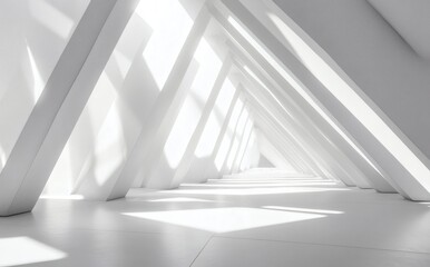 Fototapeta premium Modern Architectural Corridor with Sunlight