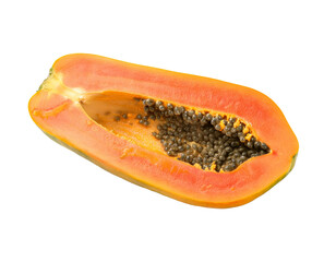 Fresh Papaya Fruit Slice with Seeds