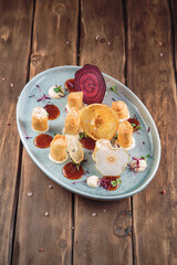 Delicious salads with sweet dressing