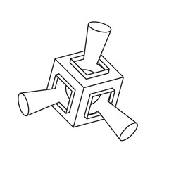 OUTLINE CUBE LOGO DESIGN ABSTRACT